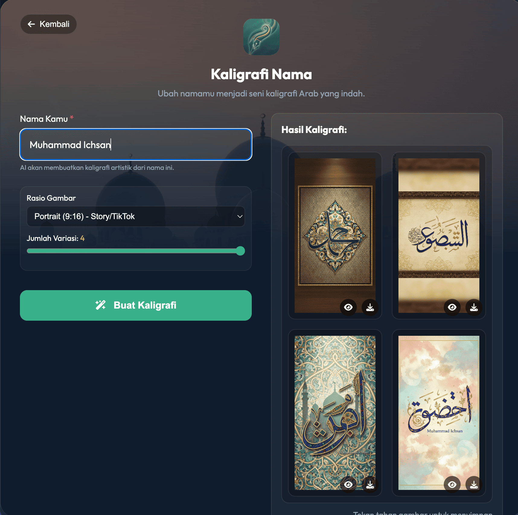 Kaligrafi Nama